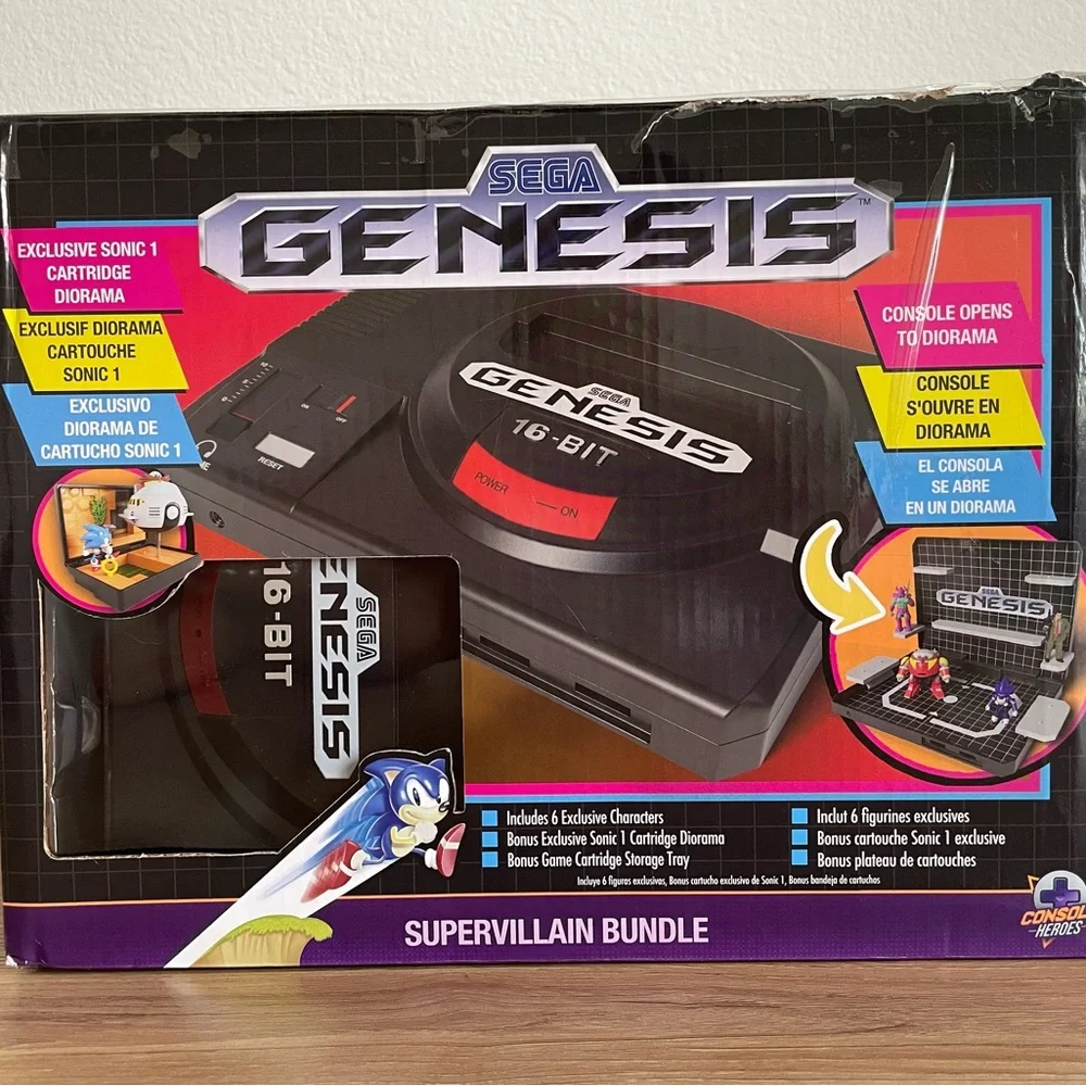 SEGA Genesis DIORAMA Console Heroes Supervillain Bundle - IN HAND NEW / SEALED